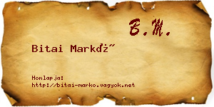 Bitai Markó névjegykártya